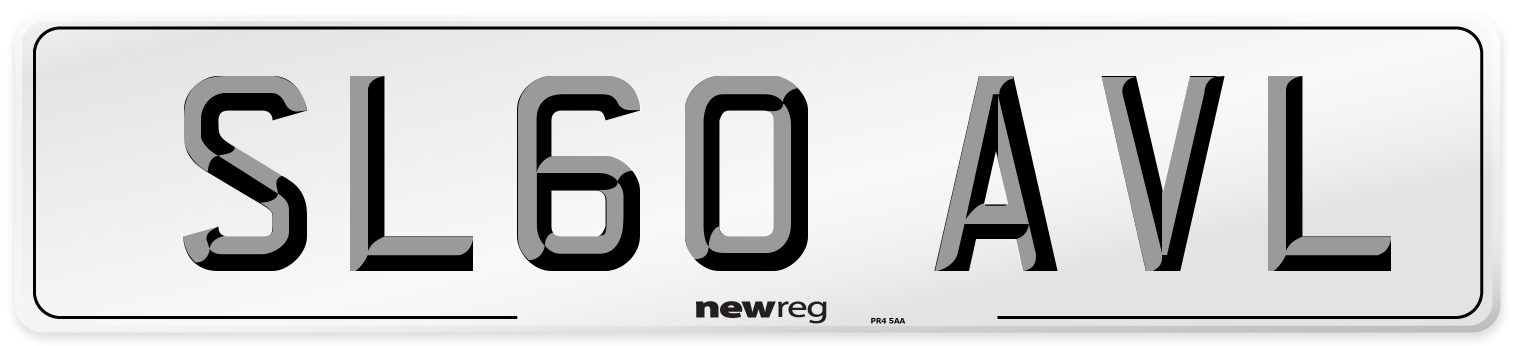 SL60 AVL Number Plate from New Reg